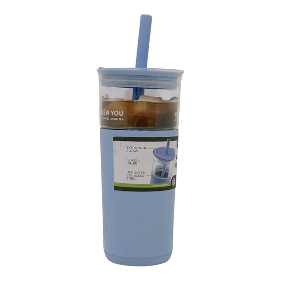 REDUCE Aspen Borosilicate glass Tumbler Straw Vacuum insulated Blue 20 oz. NEW - Picture 4 of 9